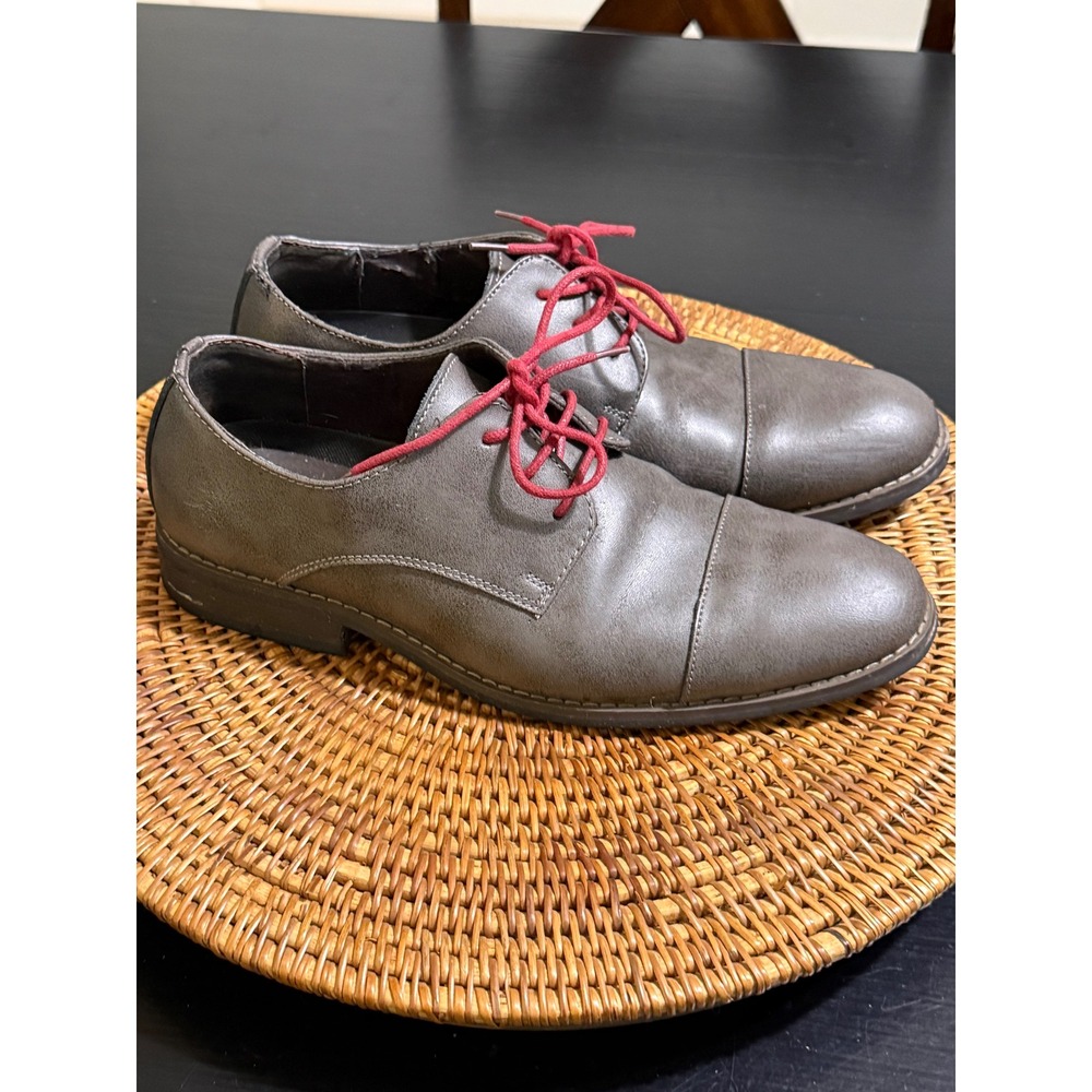 Original Penguin Brad Grey Leather Cap Toe Oxford Dress Shoes Mens 8 AC11025M-1